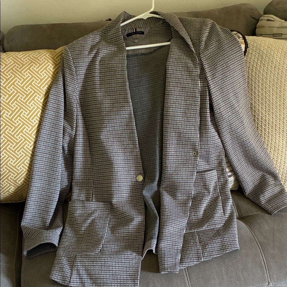 Tommy Hilfiger Brown Houndstooth Blazer